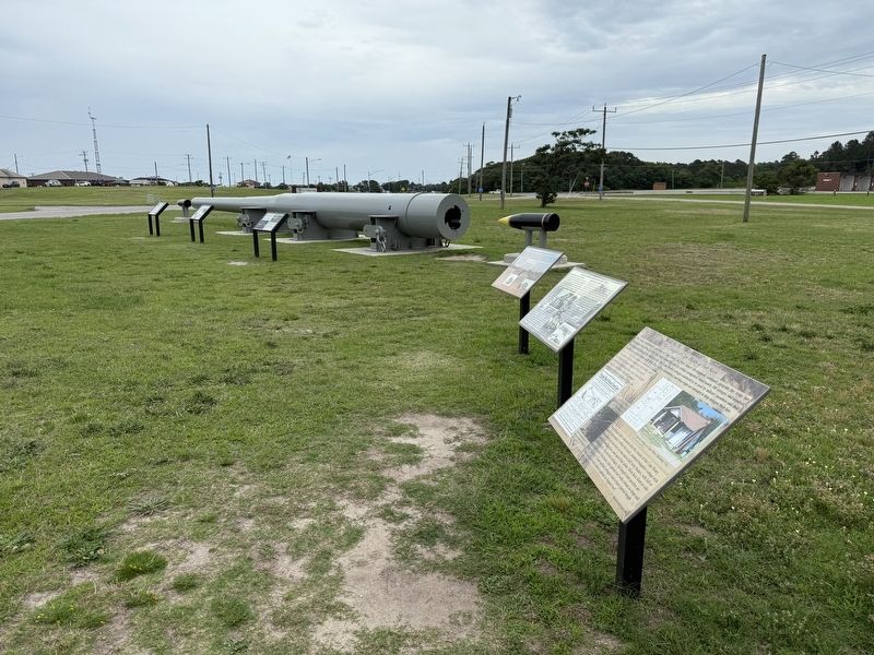 Markers at the entrance to the Cape Henry Lighthouse image. Click for full size.