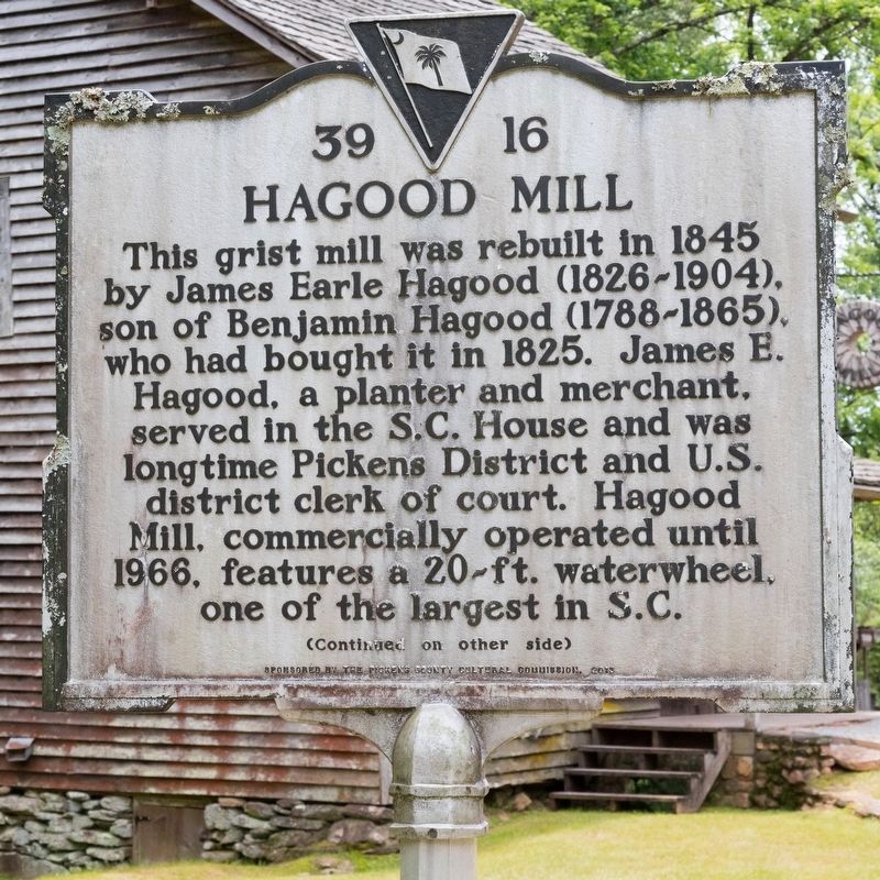 Hagood Mill side of marker. Click for full size. Hagood Mill side of marker image. Click for full size.