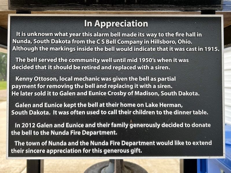 In Appreciation Marker image. Click for full size.