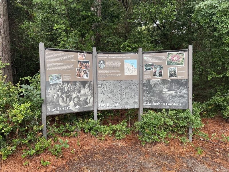 The Lost Colony, Fort Raleigh National Historic Site and Elizabethan Gardens Markers image. Click for full size.