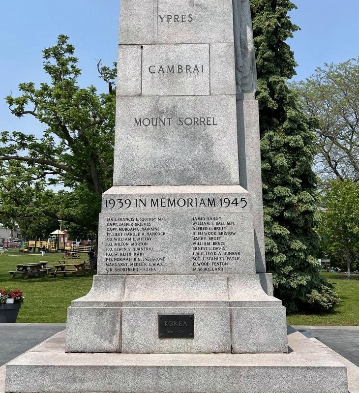 Port Hope Cenotaph (south side). Click for full size. Port Hope Cenotaph (south side) image. Click for full size.