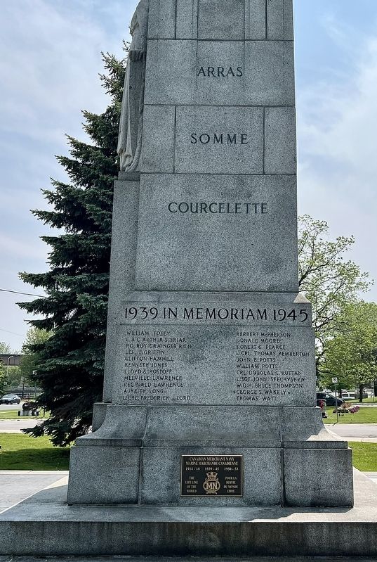 Port Hope Cenotaph (north side). Click for full size. Port Hope Cenotaph (north side) image. Click for full size.