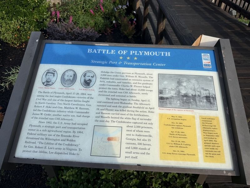 Battle of Plymouth Marker. Click for full size. Battle of Plymouth Marker image. Click for full size.