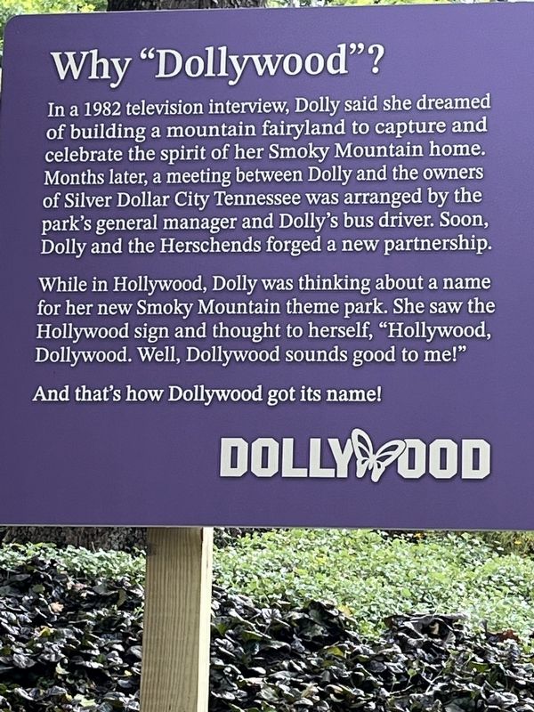 Why "Dollywood"? Marker. Click for full size. Why "Dollywood"? Marker image. Click for full size.