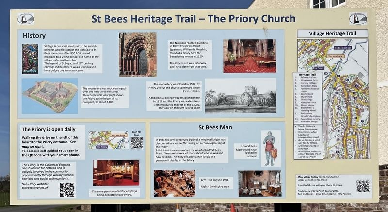 St Bees Heritage Trail - The Priory Church Marker. Click for full size. St Bees Heritage Trail - The Priory Church Marker image. Click for full size.