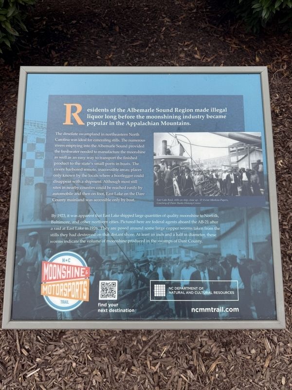 Illegal Liquor in the Albemarle Sound Region Marker. Click for full size. Illegal Liquor in the Albemarle Sound Region Marker image. Click for full size.