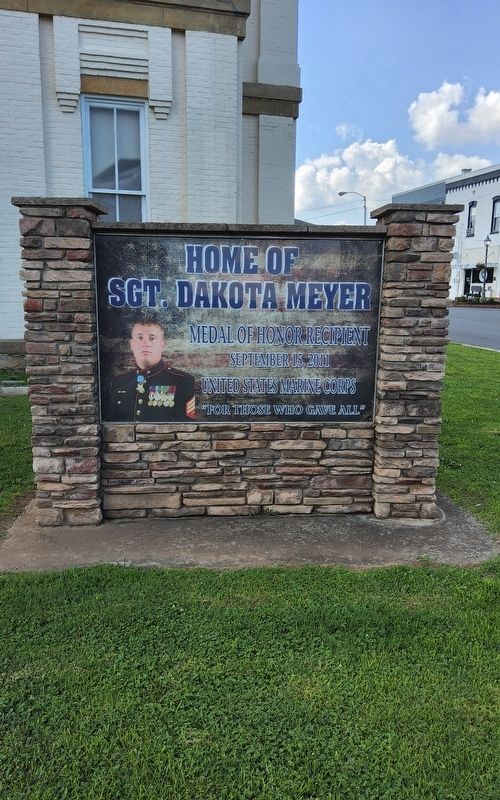 Home of Sergeant Dakota Meyer Marker image. Click for full size.