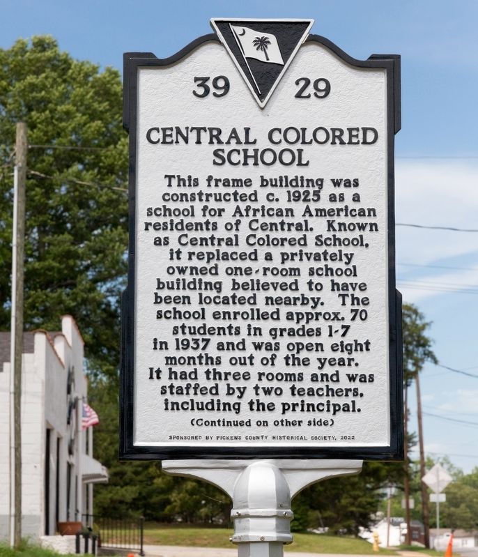 Central Colored School Marker, Side One. Click for full size. Central Colored School Marker, Side One image. Click for full size.