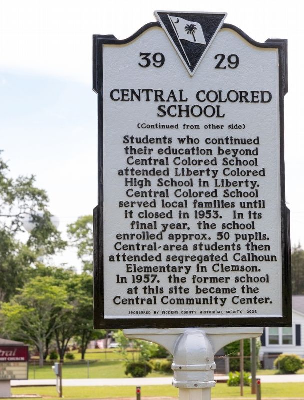 Central Colored School Marker, Side Two. Click for full size. Central Colored School Marker, Side Two image. Click for full size.