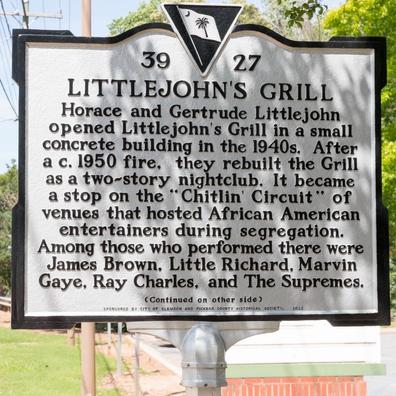 Littlejohn’s Grill Marker, Side One. Click for full size. Littlejohn’s Grill Marker, Side One image. Click for full size.