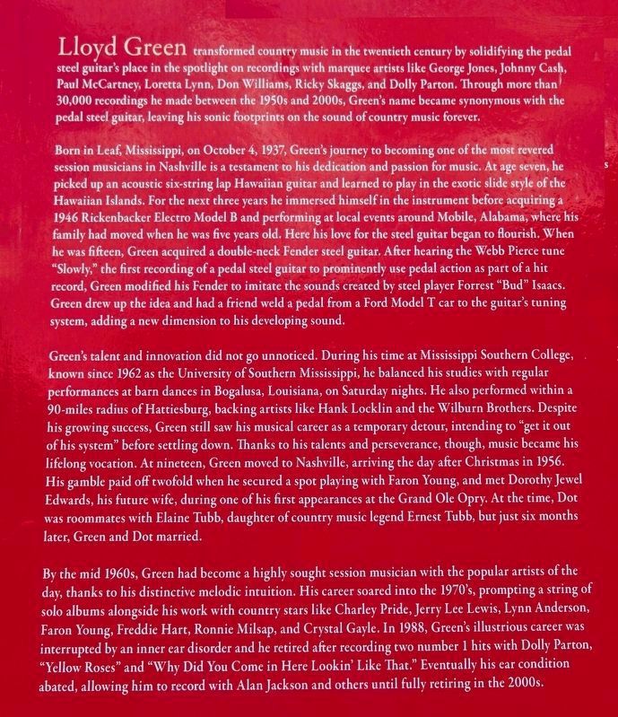 Lloyd Green Marker (<i>side 2 detail</i>). Click for full size. Lloyd Green Marker (<i>side 2 detail</i>) image. Click for full size.