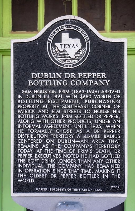 Dublin Dr Pepper Bottling Company Marker. Click for full size. Dublin Dr Pepper Bottling Company Marker image. Click for full size.