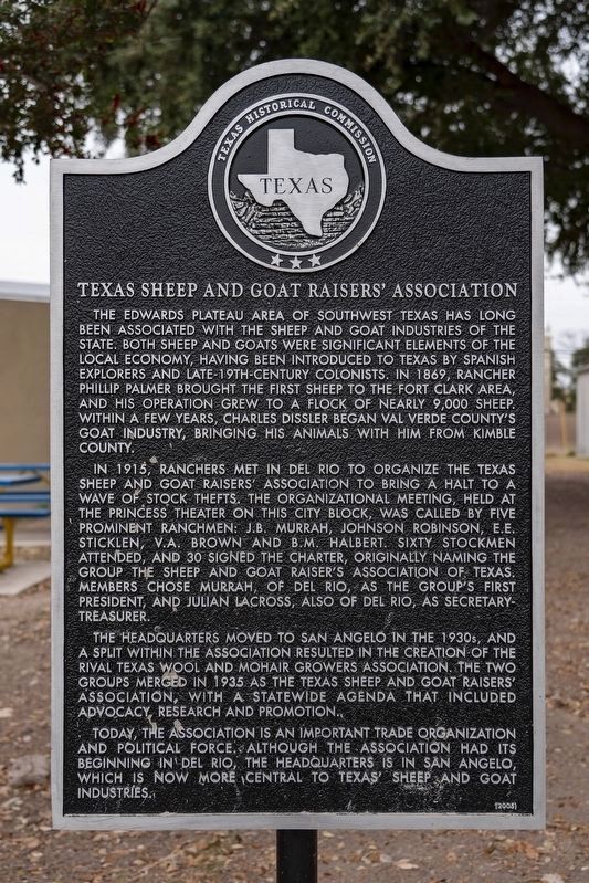 Texas Sheep and Goat Raisers' Association Marker image. Click for full size.