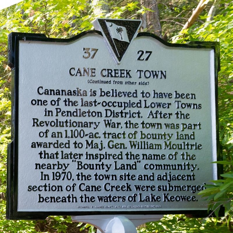 Cane Creek Town Marker, Side Two. Click for full size. Cane Creek Town Marker, Side Two image. Click for full size.
