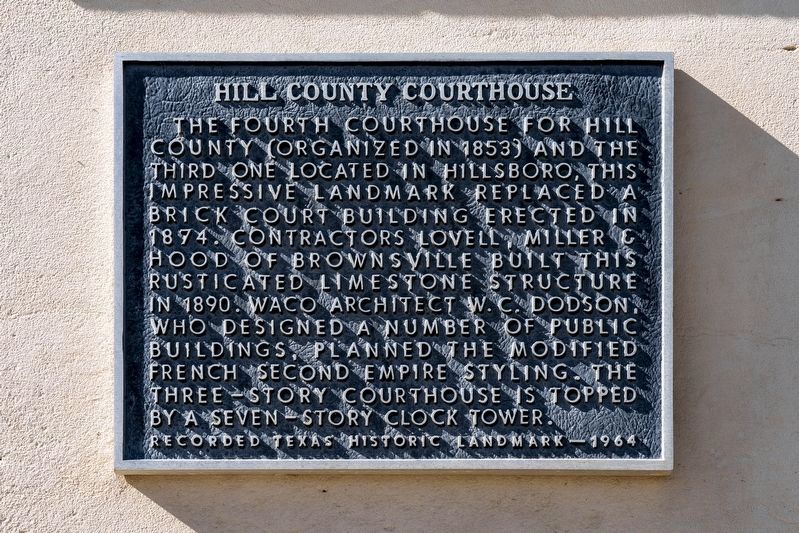 Hill County Courthouse Marker. Click for full size. Hill County Courthouse Marker image. Click for full size.