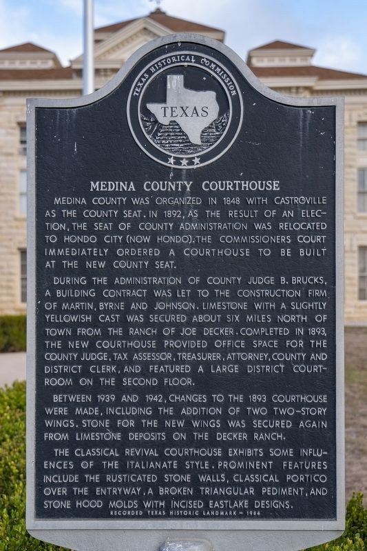 Medina County Courthouse Marker. Click for full size. Medina County Courthouse Marker image. Click for full size.