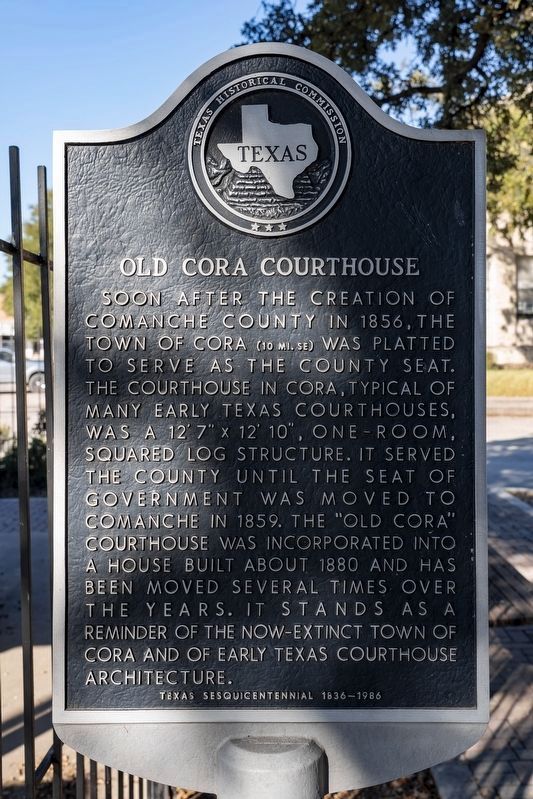 Old Cora Courthouse Marker. Click for full size. Old Cora Courthouse Marker image. Click for full size.