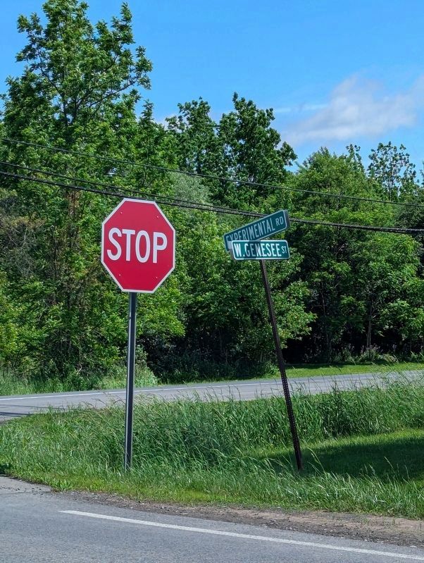 1789-1800 Old Genesee Road Marker near this intersection. Click for full size. 1789-1800 Old Genesee Road Marker near this intersection image. Click for full size.