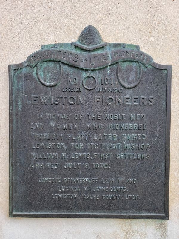 Lewiston Pioneers Marker image. Click for full size.