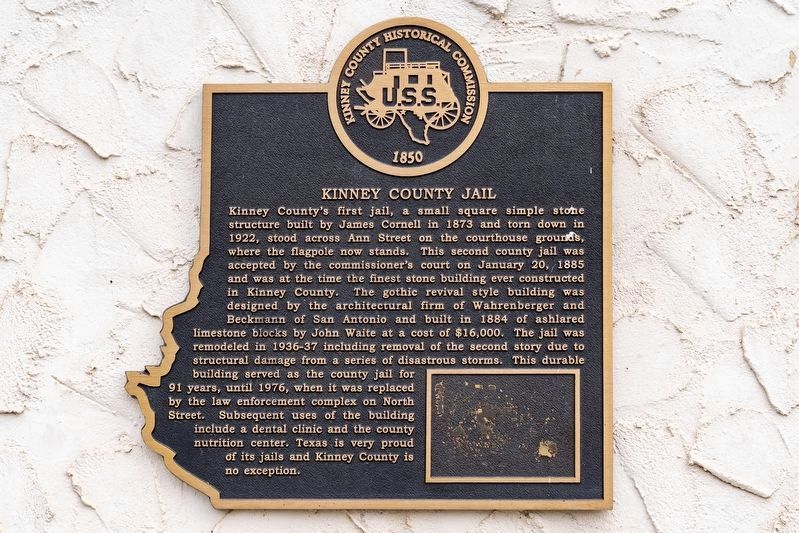 Kinney County Jail Marker. Click for full size. Kinney County Jail Marker image. Click for full size.