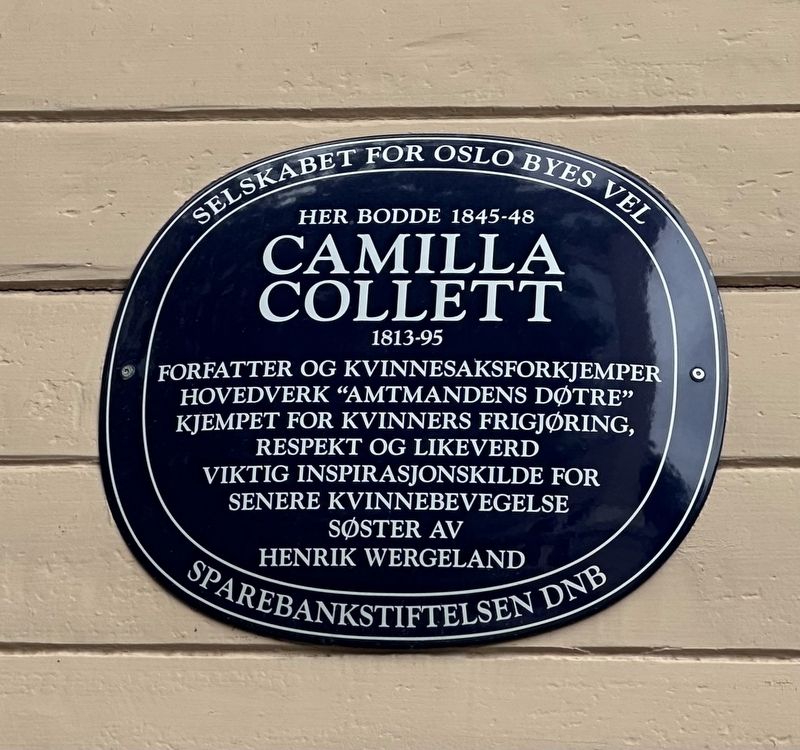 Camilla Collett Marker. Click for full size. Camilla Collett Marker image. Click for full size.