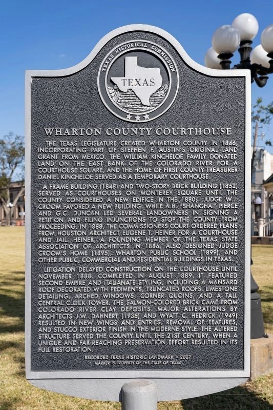 Wharton County Courthouse Marker image. Click for full size.