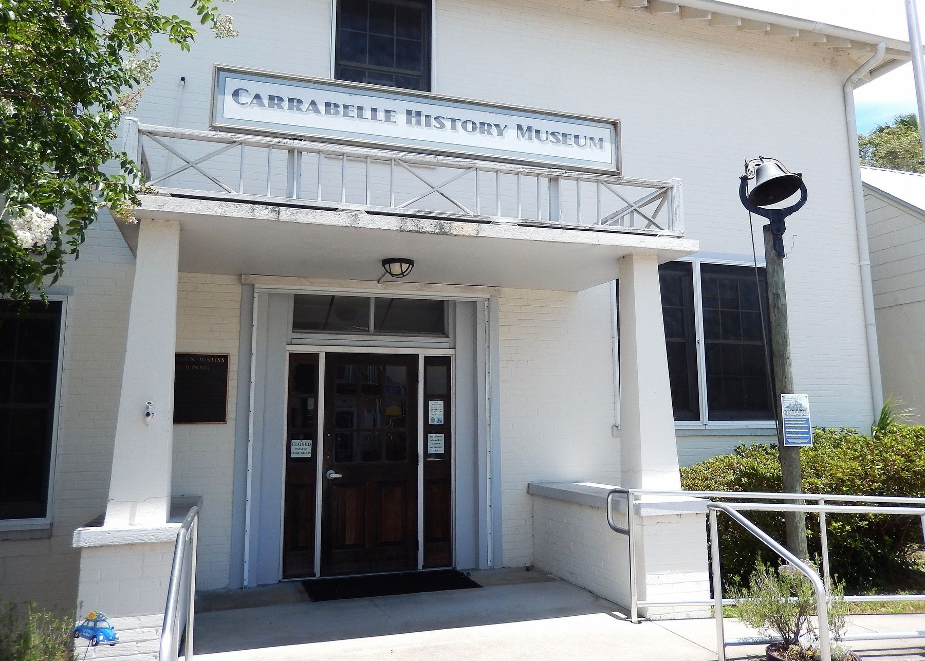Original Old Carrabelle School Bell & Marker image. Click for full size.