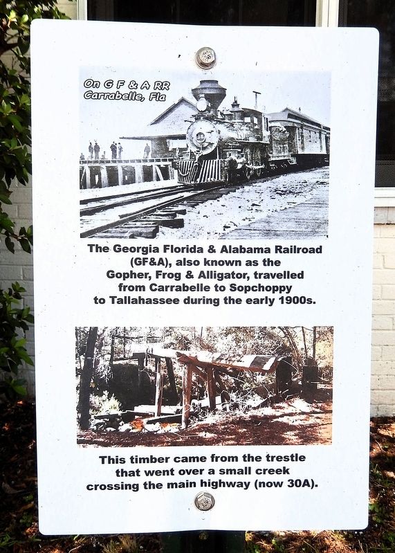Georgia Florida & Alabama Railroad Marker image. Click for full size.