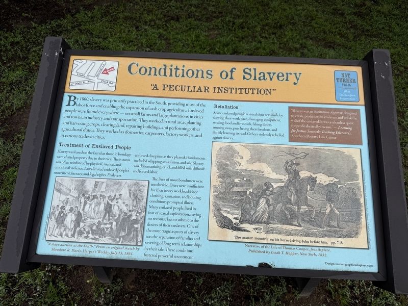 Conditions of Slavery Marker image. Click for full size.