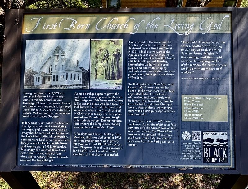First Born Church of the Living God Marker. Click for full size. First Born Church of the Living God Marker image. Click for full size.