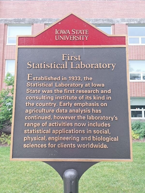 First Statistical Laboratory Marker. Click for full size. First Statistical Laboratory Marker image. Click for full size.