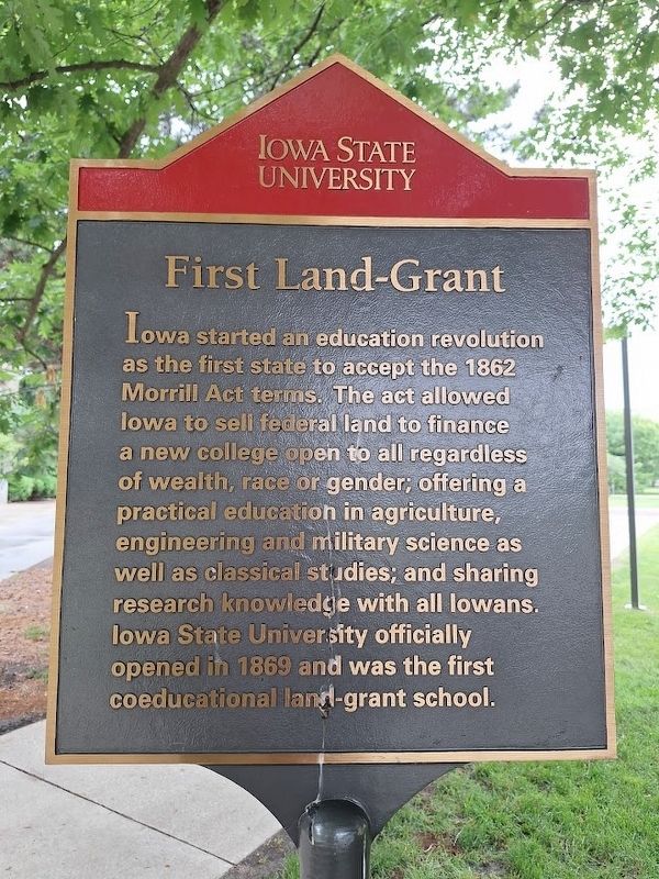 First Land-Grant Marker. Click for full size. First Land-Grant Marker image. Click for full size.