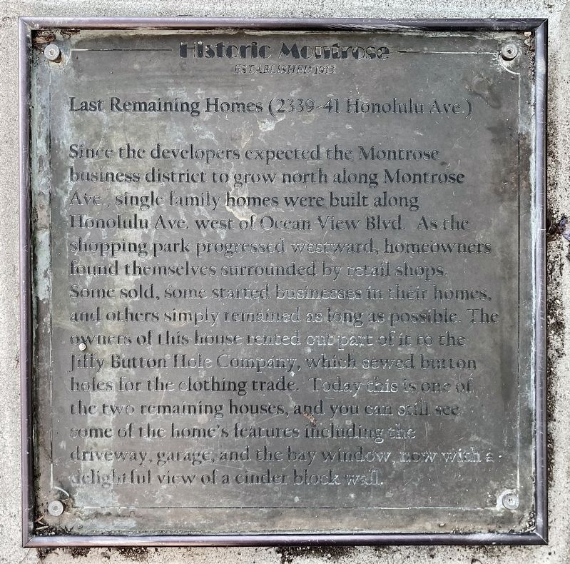 Last Remaining Homes Marker. Click for full size. Last Remaining Homes Marker image. Click for full size.