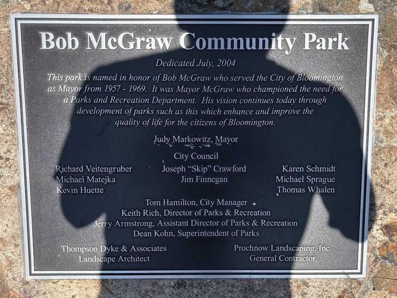 Bob McGraw Community Park Marker. Click for full size. Bob McGraw Community Park Marker image. Click for full size.