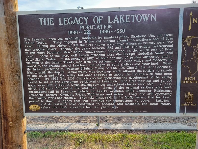 The Legacy of Laketown Marker image. Click for full size.