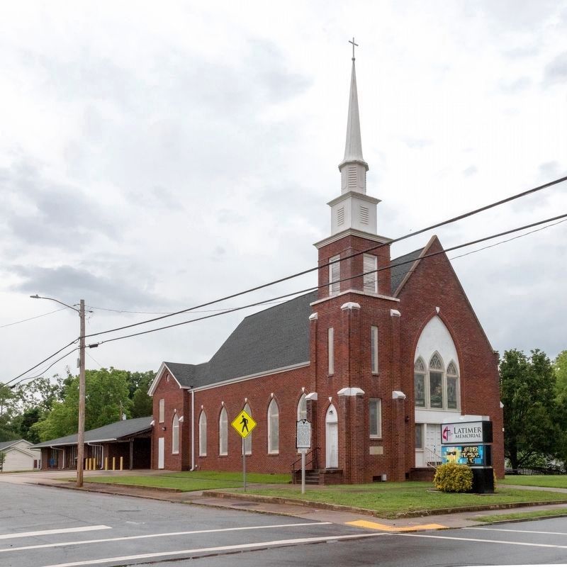 Latimer Memorial Methodist Church and Marker. Click for full size. Latimer Memorial Methodist Church and Marker image. Click for full size.