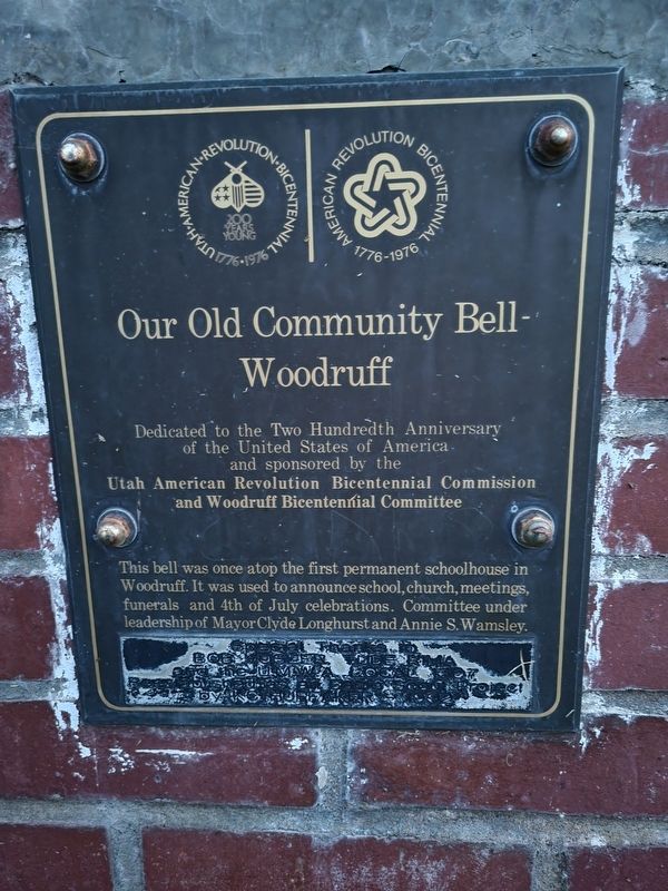 Our Old Community Bell - Woodruff Marker. Click for full size. Our Old Community Bell - Woodruff Marker image. Click for full size.