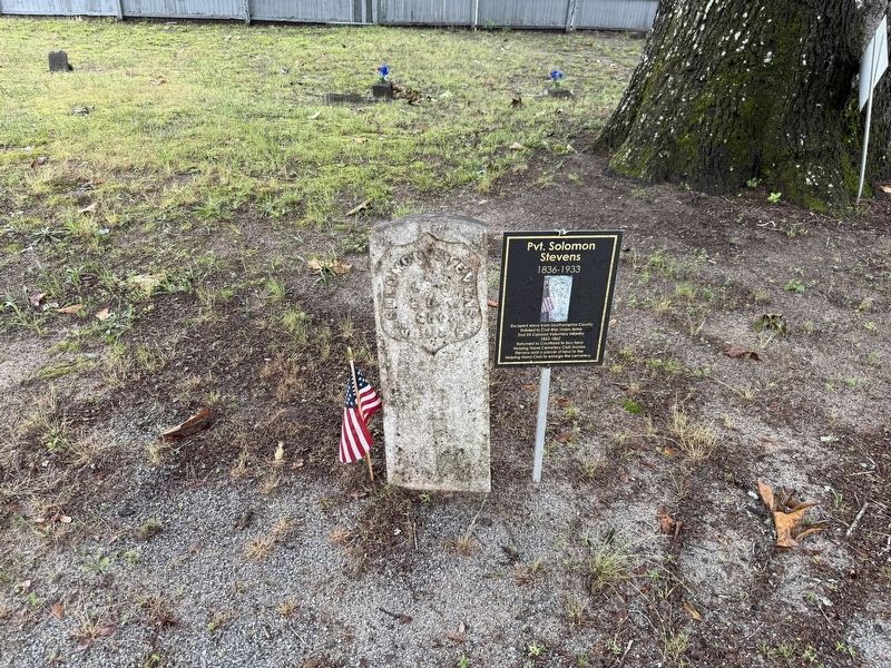 Pvt. Solomon Stevens grave site. Click for full size. Pvt. Solomon Stevens grave site image. Click for full size.