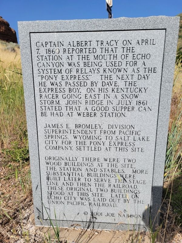 Weber Pony Express Station Marker. Click for full size. Weber Pony Express Station Marker image. Click for full size.
