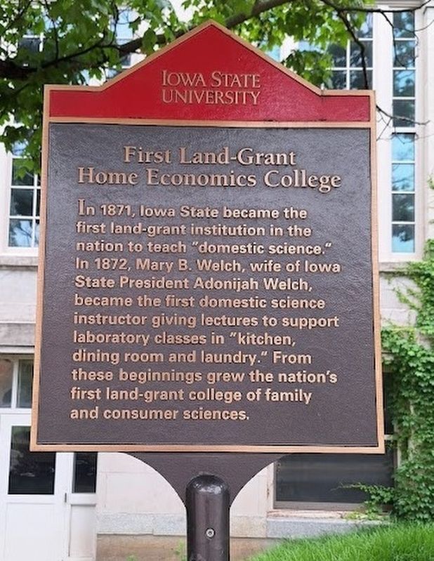 First Land-Grant Home Economics College Marker. Click for full size. First Land-Grant Home Economics College Marker image. Click for full size.