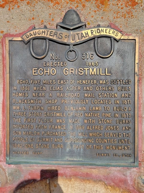 Echo Gristmill Marker image. Click for full size.