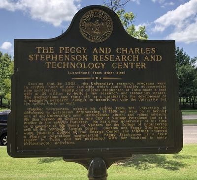 The Peggy and Charles Stephenson Research and Technology Center Marker, Side Two. Click for full size. The Peggy and Charles Stephenson Research and Technology Center Marker, Side Two image. Click for full size.