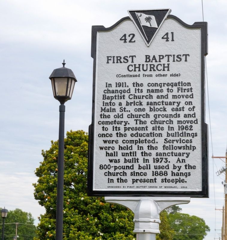 First Baptist Church Marker, Side Two image. Click for full size.