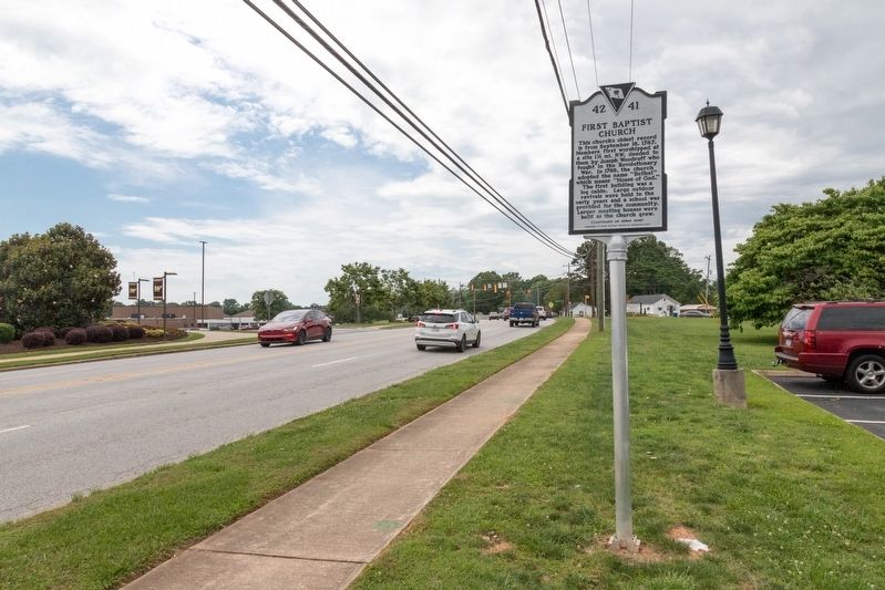 First Baptist Church Marker image. Click for full size.