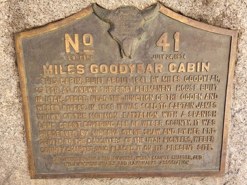Miles Goodyear Cabin Marker image. Click for full size.