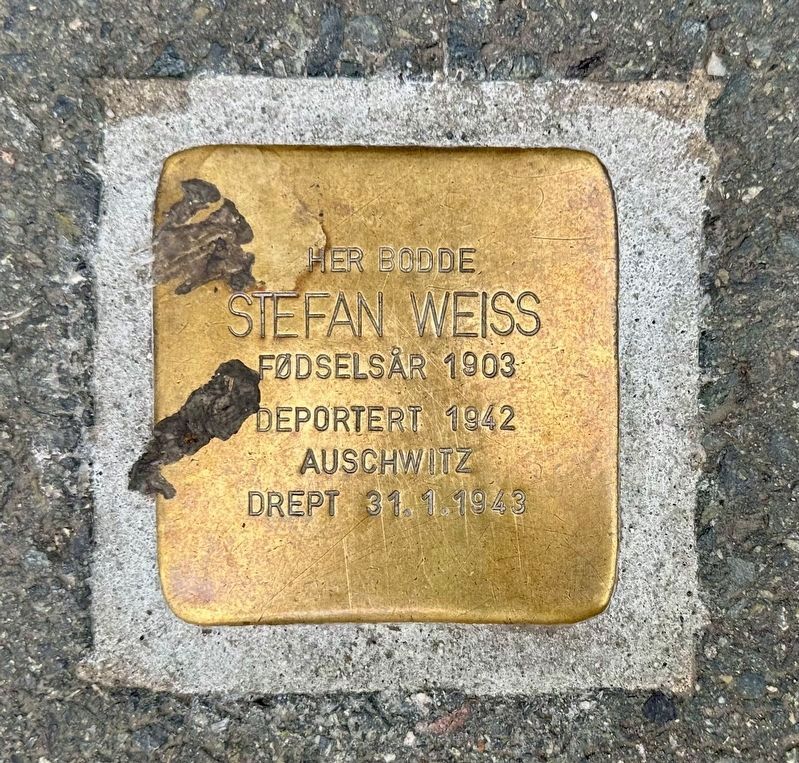 Stefan Weiss stolperstein. Click for full size. Stefan Weiss stolperstein image. Click for full size.