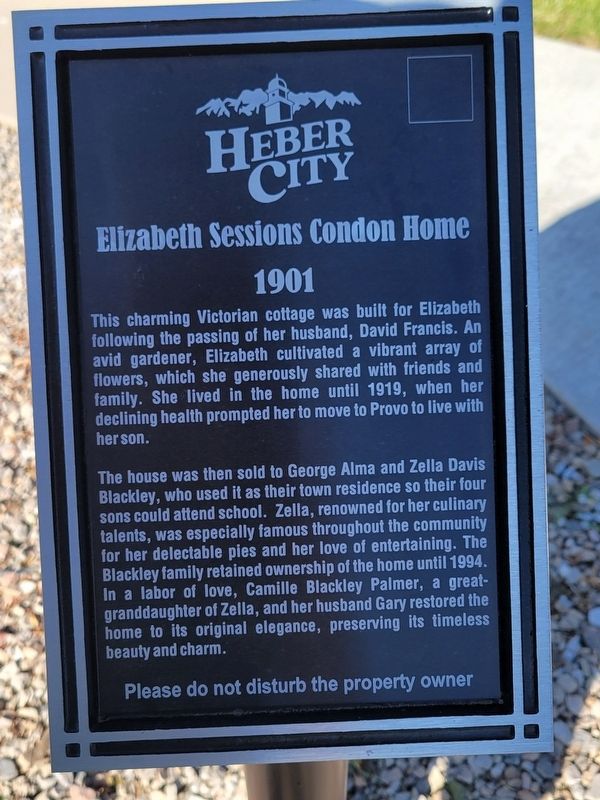 Elizabeth Sessions Condon Home Marker image. Click for full size.