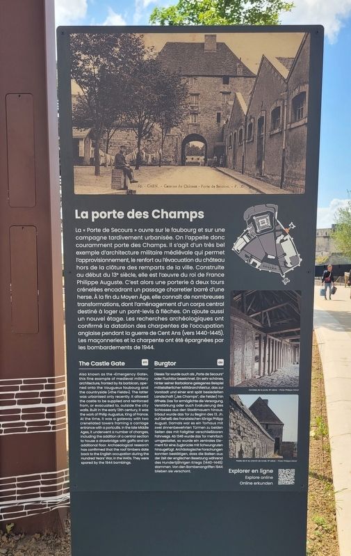 La porte des Champs / The Castle Gate Marker. Click for full size. La porte des Champs / The Castle Gate Marker image. Click for full size.