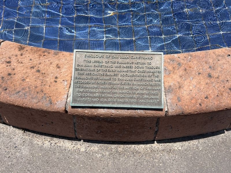 Swallows of San Juan Capistrano Marker. Click for full size. Swallows of San Juan Capistrano Marker image. Click for full size.