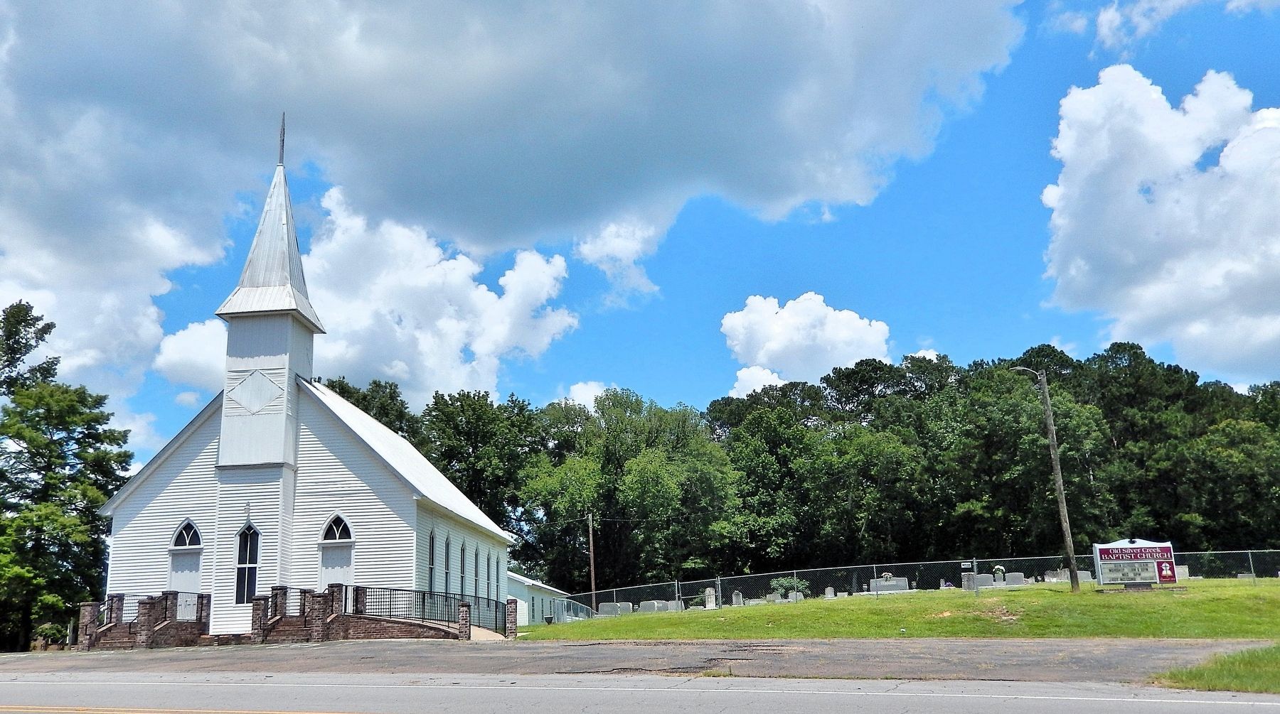 Old Silver Creek Baptist Church and Cemetery. Click for full size. Old Silver Creek Baptist Church and Cemetery image. Click for full size.